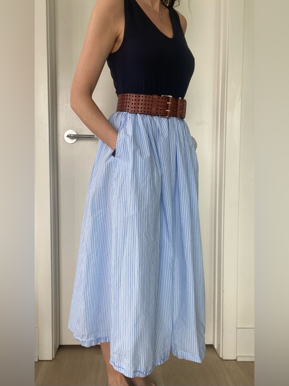 100% cotton Loft summer dress Size 10, fits S-L w/stretch waist & soft top